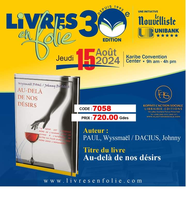 LITTÉRATURE : Wyssmaël PAUL et Johnny DACIUS seront encore à Livres en folie pour le fol amour de la poésie* – Magazinews